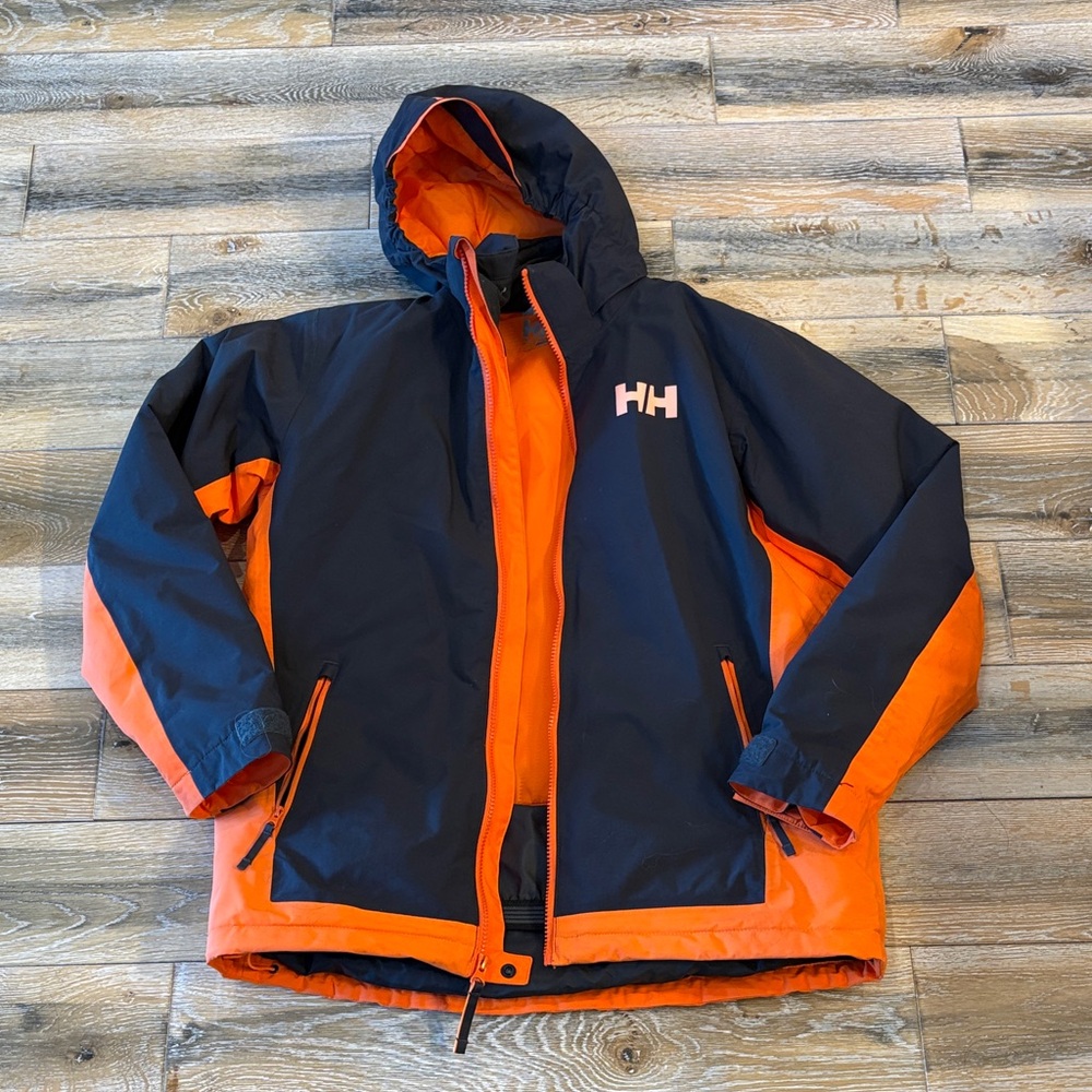 Helly Hansen Kids Navy and Orange Insulated Ski Jacket